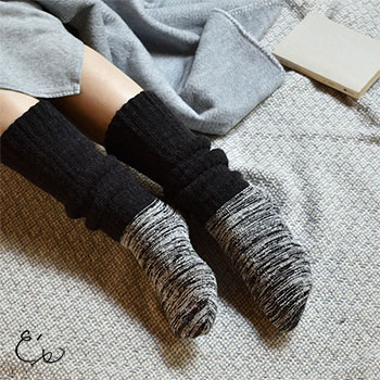 側シルクのもこもこ2重ソックス 厚手タイプ 日本製