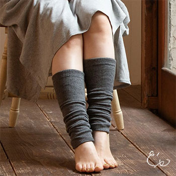 シルク レッグウォーマー 日本製 40cm ロング フィットタイプ 肌側シルク 表側オーガニックコットンの二重構造