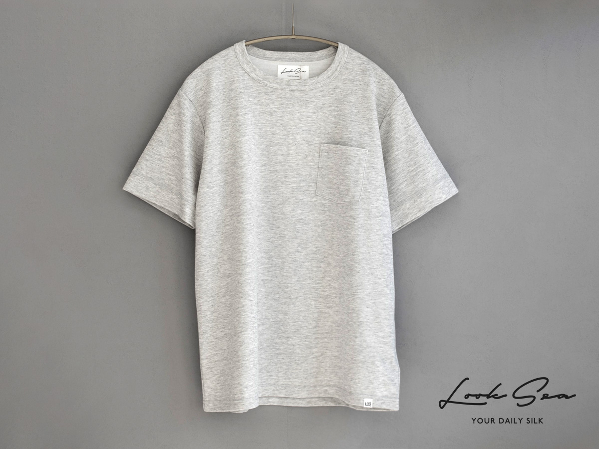 シルクコットン スムース クルーネック 半袖 Tシャツ 日本製 メンズ