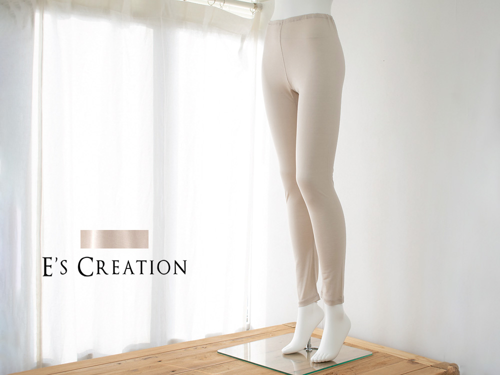 シルク100％ レギンス 日本製【ふわ肌シルク】レディース ベージュ