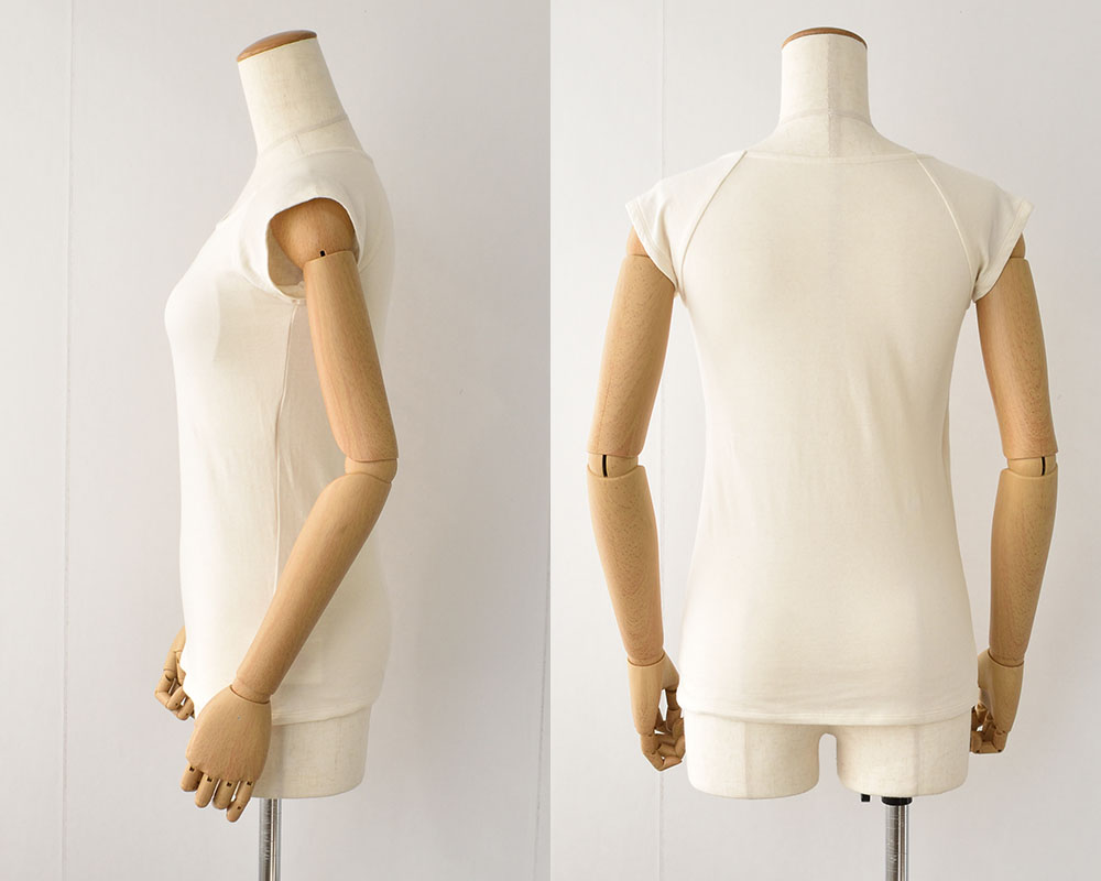 肌側シルク 外側コットン カップ付き パジャマインナー 日本製