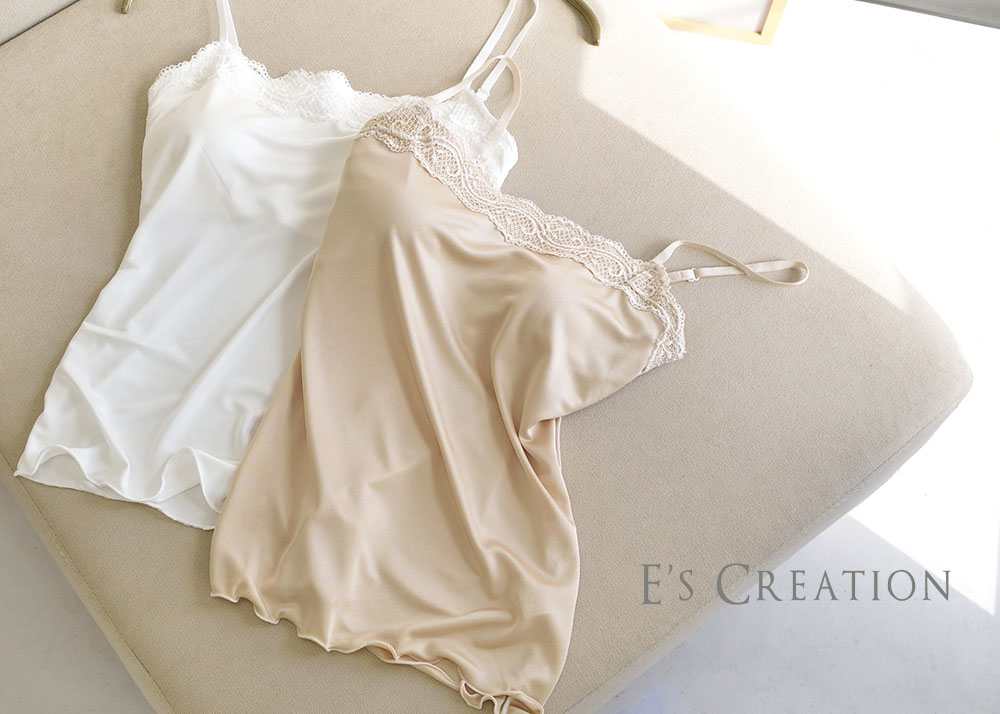 シルクスムース カップ＆汗取りパッド付き キャミソール 日本製