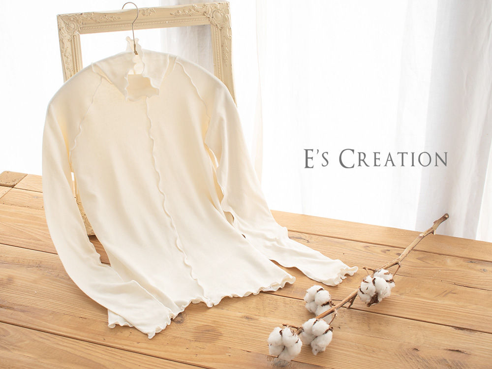 肌側シルク アウトメロー ハイネック パジャマインナー 日本製 表側コットン