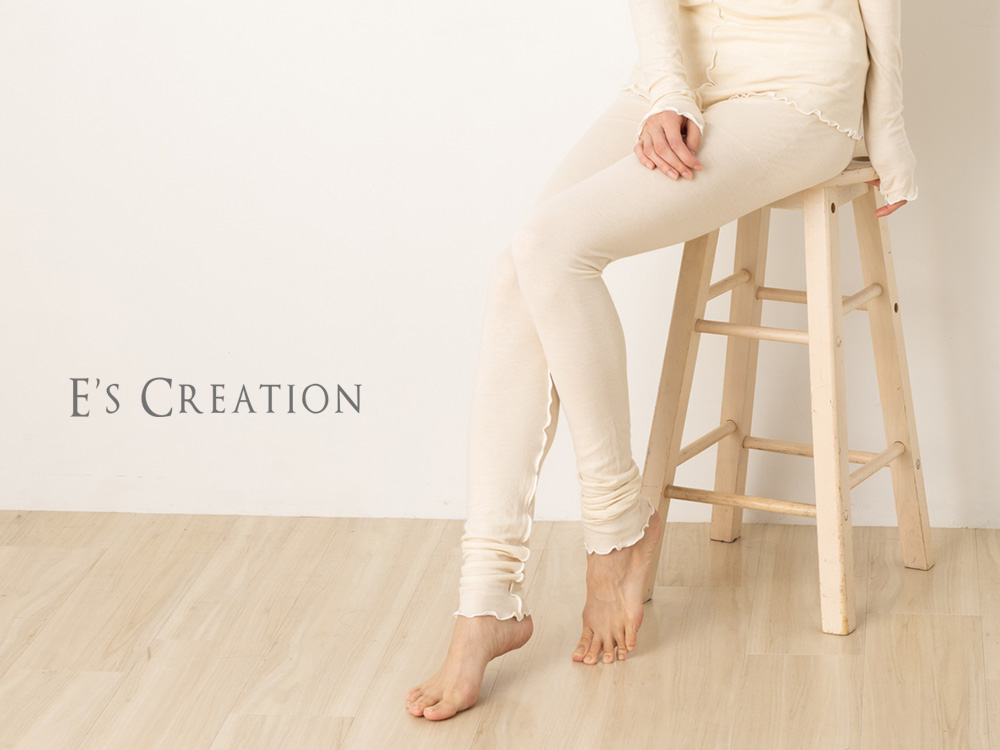 肌側シルク アウトメロー レギンス シルク腹巻付き パジャマインナー 日本製 表側コットン