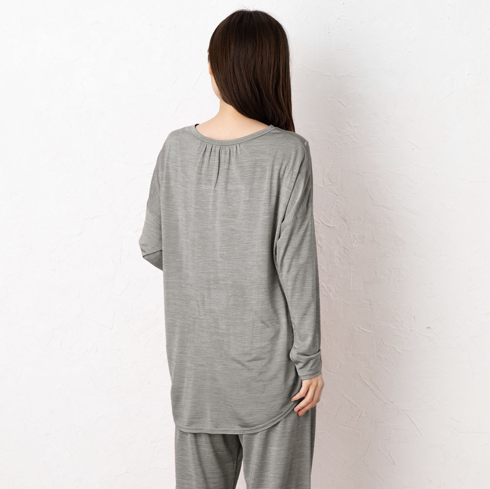シルク100% ソフトジャージー パジャマ 上下セット ゆったりデザイン 日本製