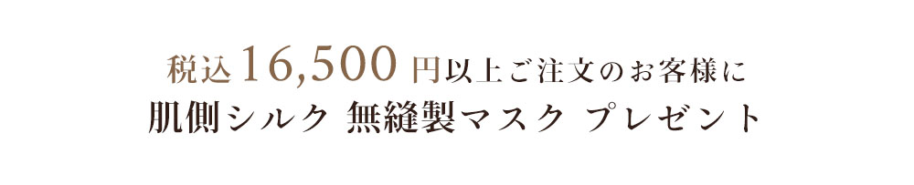 【おまけキャンペーン】税込16,500円以上お買い上げの方に肌側シルク 無縫製マスク プレゼント