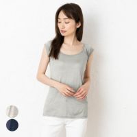 シルク100％ ジャージー 汗取りインナー 脇汗パッド付き フレンチ袖