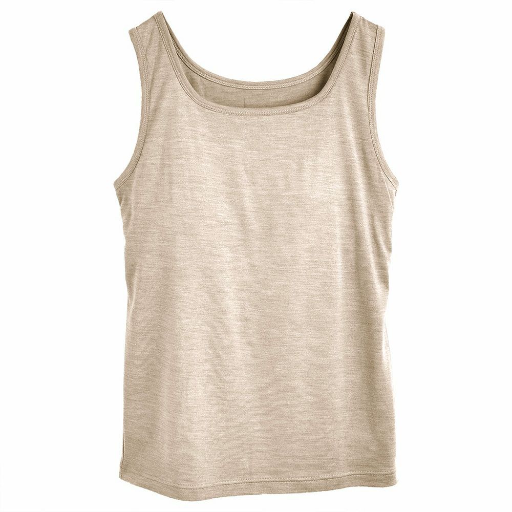 シルク100％ ソフトジャージー カップ付き タンクトップ 日本製 ゆるラク ウォッシャブル加工 