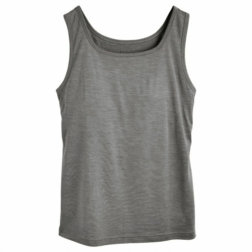 シルク100％ ソフトジャージー カップ付き タンクトップ 日本製 ゆるラク ウォッシャブル加工 