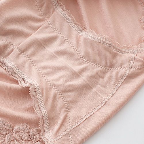 シルク ショーツ お尻すっぽり深履きタイプ 日本製 レース ベージュ