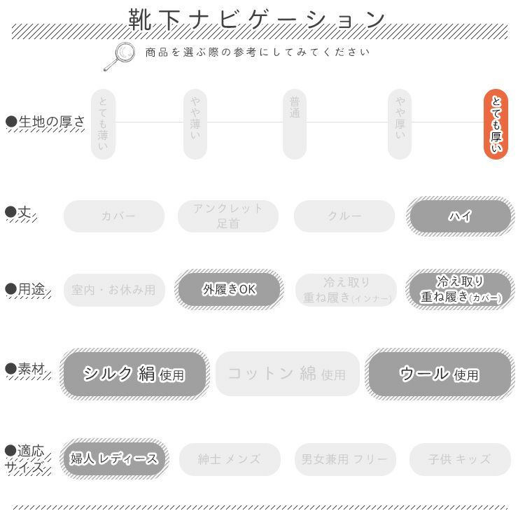 肌側シルクのもこもこ2重ソックス 日本製