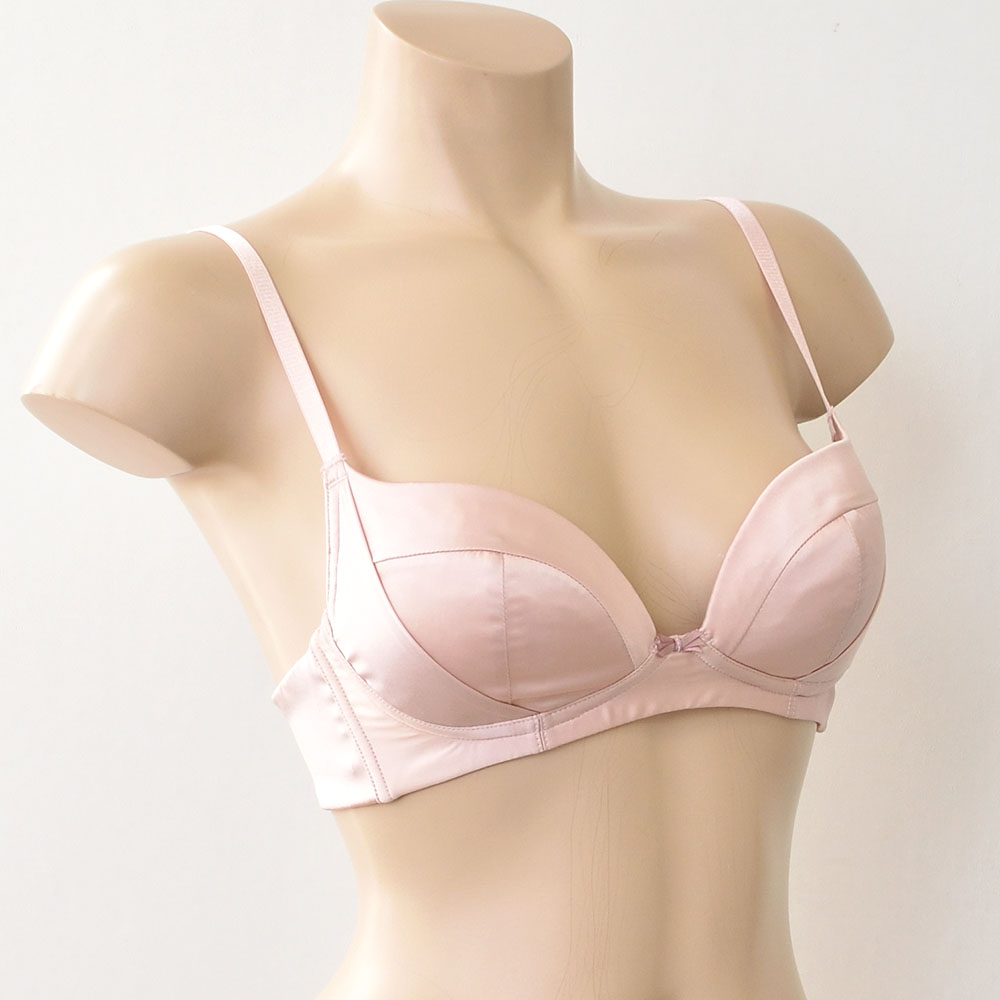 シルクサテン ノンワイヤー ブラジャー