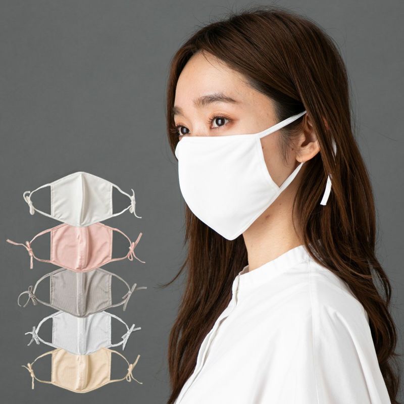 紐までシルク！シルク100％ 敏感肌用マスク 正絹110gスムース 日本製