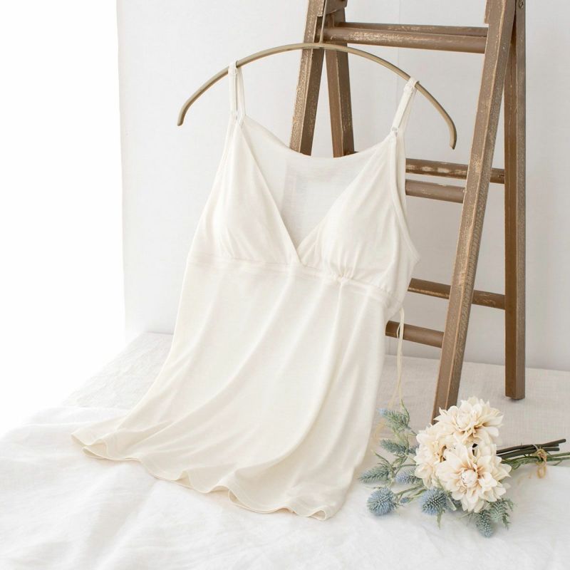 シルク100％ カップ付き カシュクール キャミソール ロング丈