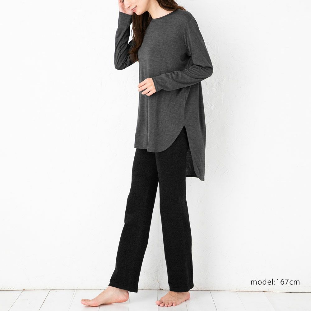 ふんわり裏起毛 シルク レギンスパンツ 日本製