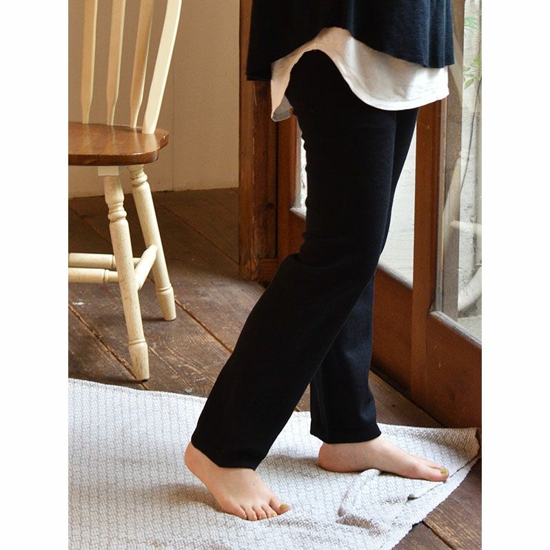 ふんわり裏起毛 シルク レギンスパンツ 日本製
