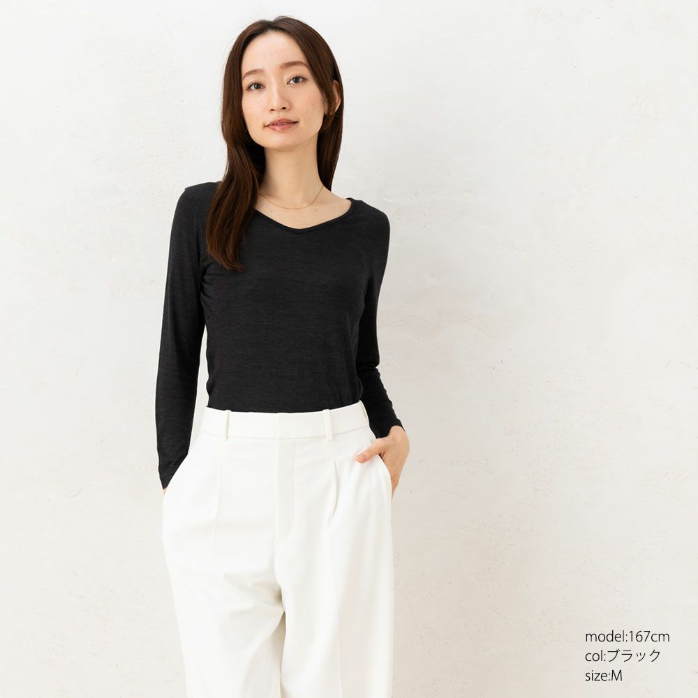  シルク100% インナー 長袖 2way仕様