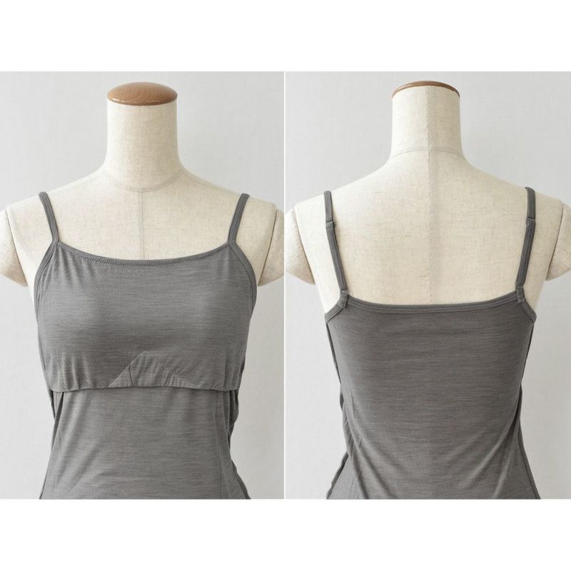 シルク100％ ソフトジャージー カップ付き キャミソール 日本製 ゆるラク ウォッシャブル加工 