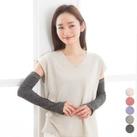 肌側シルク UVカットアームカバー 日本製 表コットンリネン 指通し付き