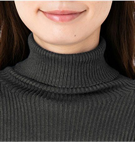 シルク100％ ふわふわ加工 タートルネック 長袖 ニット 日本製