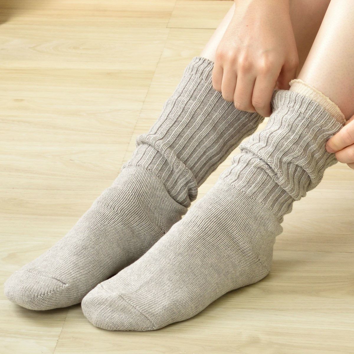 冷えとり靴下2足セット 日本製 肌側シルク表側コットン