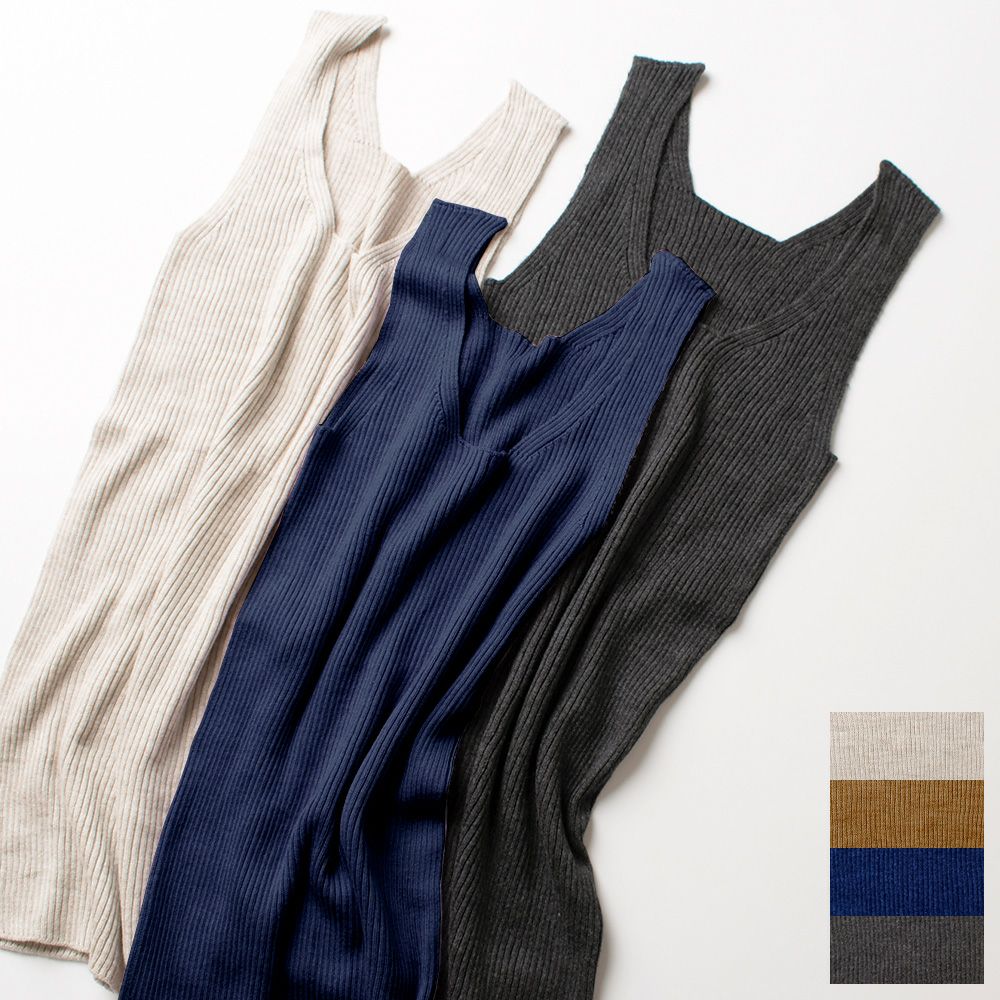 シルク100％ ふわふわ加工 リブニット タンクトップ 日本製 インナー 縫い目のないホールガーメント