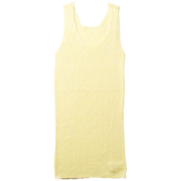 シルク100％ ふわふわ加工 リブニット タンクトップ 日本製 インナー 縫い目のないホールガーメント
