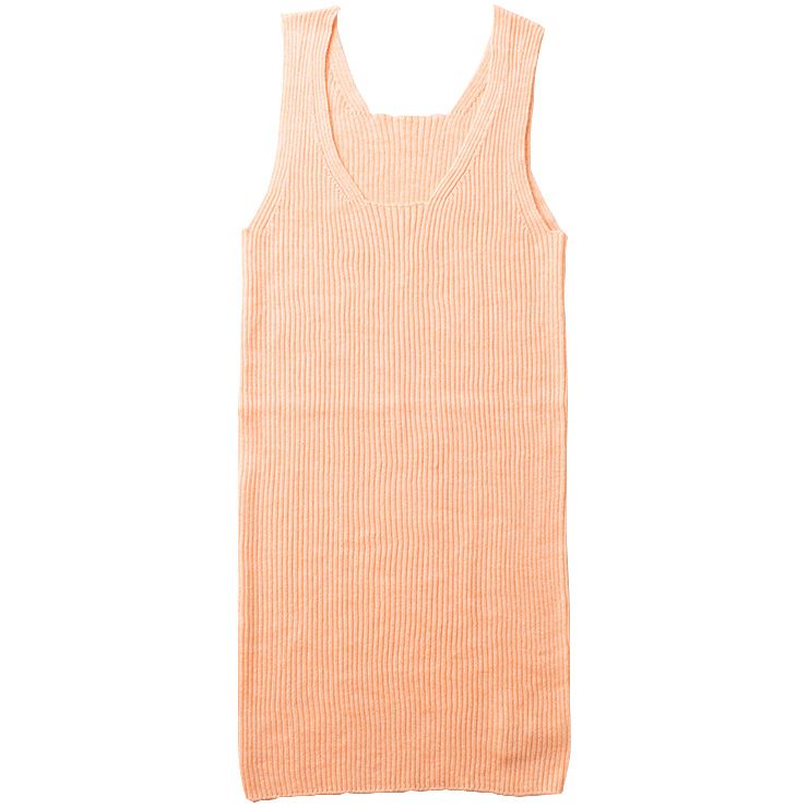 シルク100％ ふわふわ加工 リブニット タンクトップ 日本製 インナー 縫い目のないホールガーメント