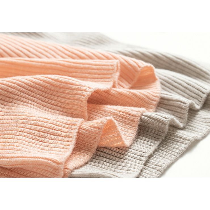 シルク100％ ふわふわ加工 リブニット 7分袖 インナー 日本製 縫い目のないホールガーメント