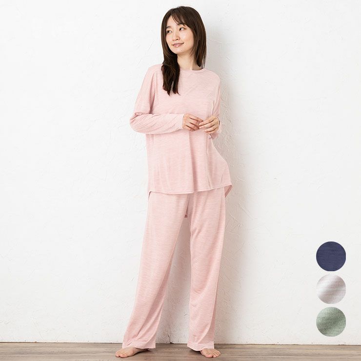 シルク100% ソフトジャージー パジャマ 上下セット ゆったりデザイン 日本製