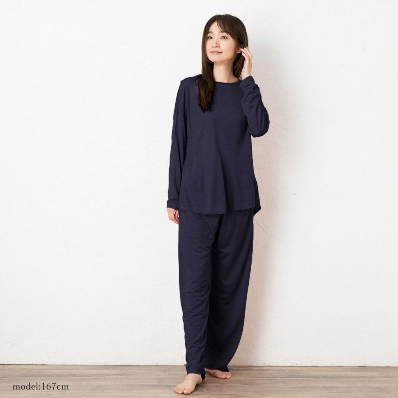 シルク100% ソフトジャージー パジャマ 上下セット ゆったりデザイン 日本製