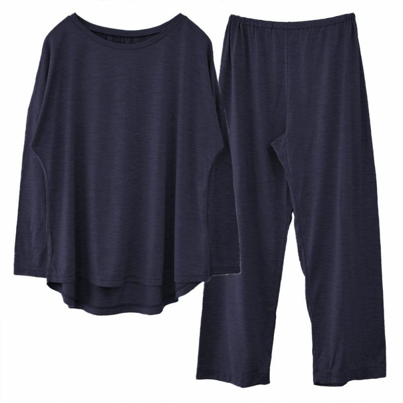 シルク100% ソフトジャージー パジャマ 上下セット ゆったりデザイン 日本製