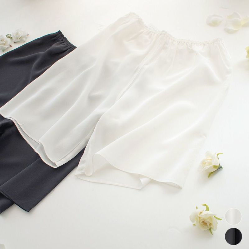 シルク100% クレープデシン キュロットペチコート 日本製