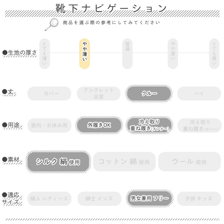 シルク 靴下 クルー丈 日本製 冷えとり靴下 男女兼用