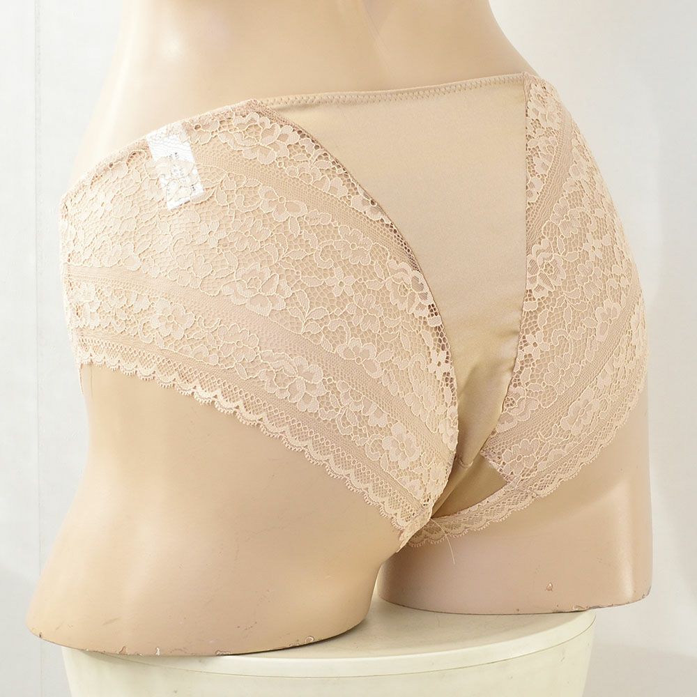 シルクサテン レース付きショーツ 日本製