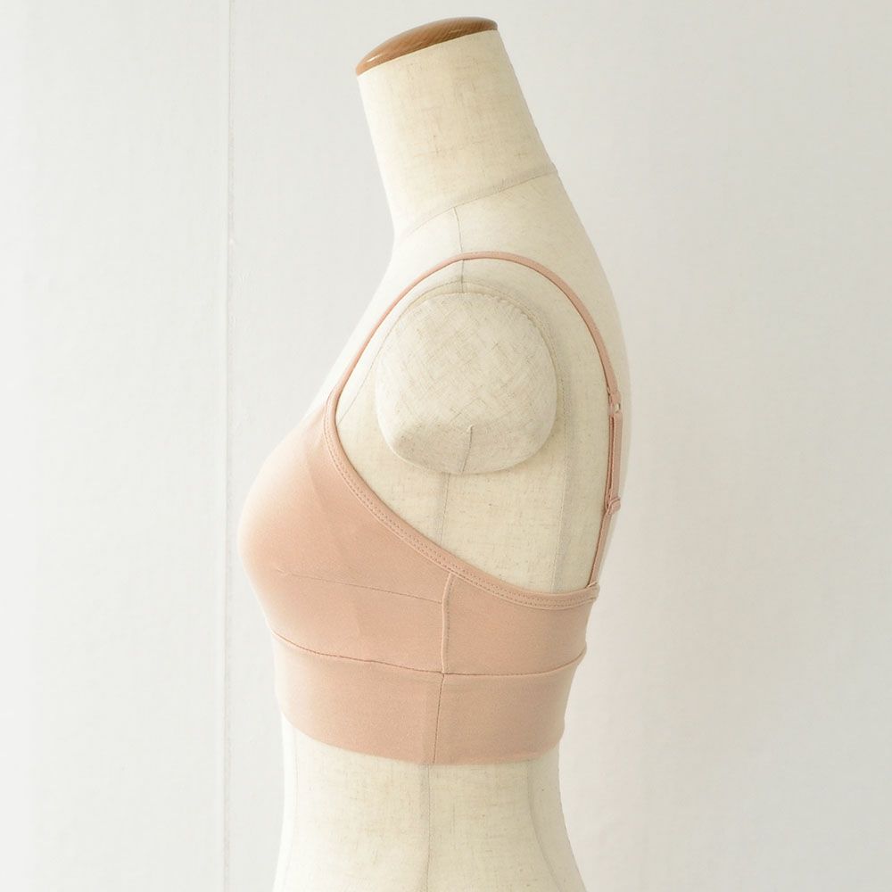 オーガニックコットン ノンワイヤーブラ 日本製 カップ裏シルク