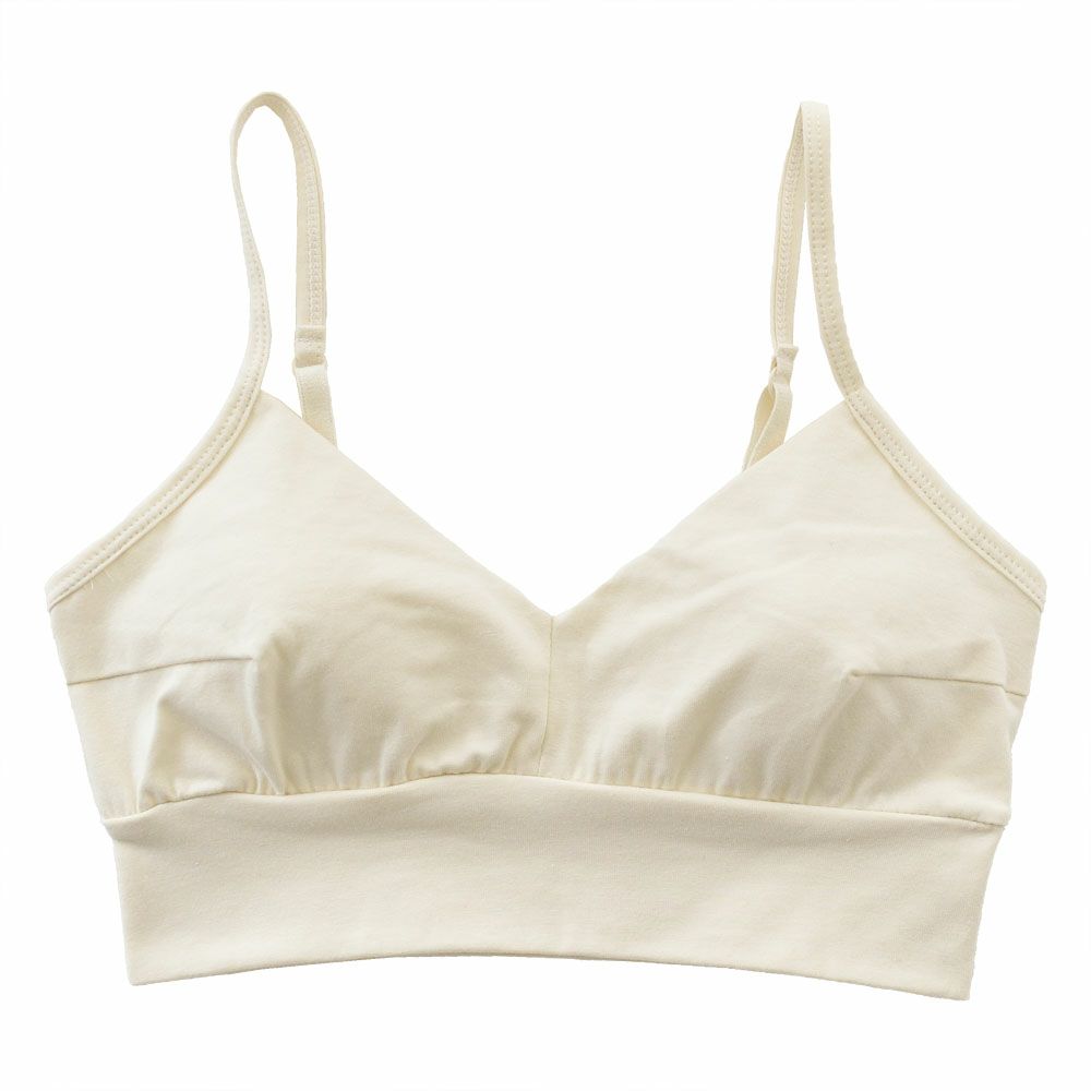 オーガニックコットン ノンワイヤーブラ 日本製 カップ裏シルク