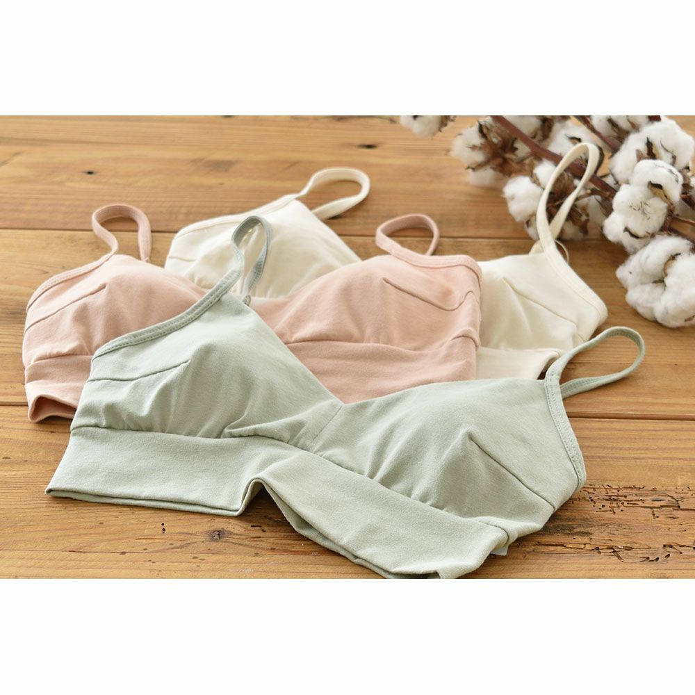 オーガニックコットン ノンワイヤーブラ 日本製 カップ裏シルク