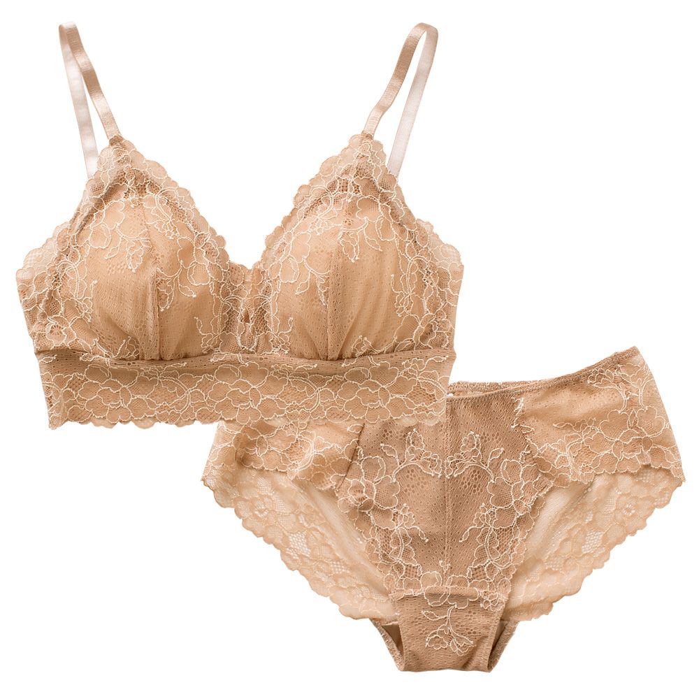 カップ裏シルク ソフトブラ＆ショーツセット 日本製
