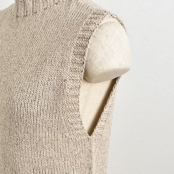 シルク100％ モックネック ニットベスト 日本製