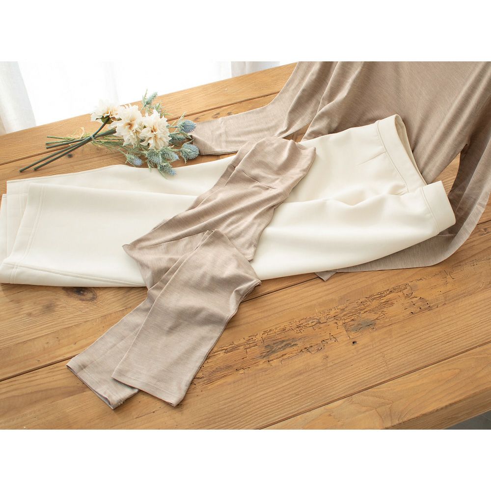 シルク ハイウエスト レギンス ストレッチ ソフトベア天竺 日本製