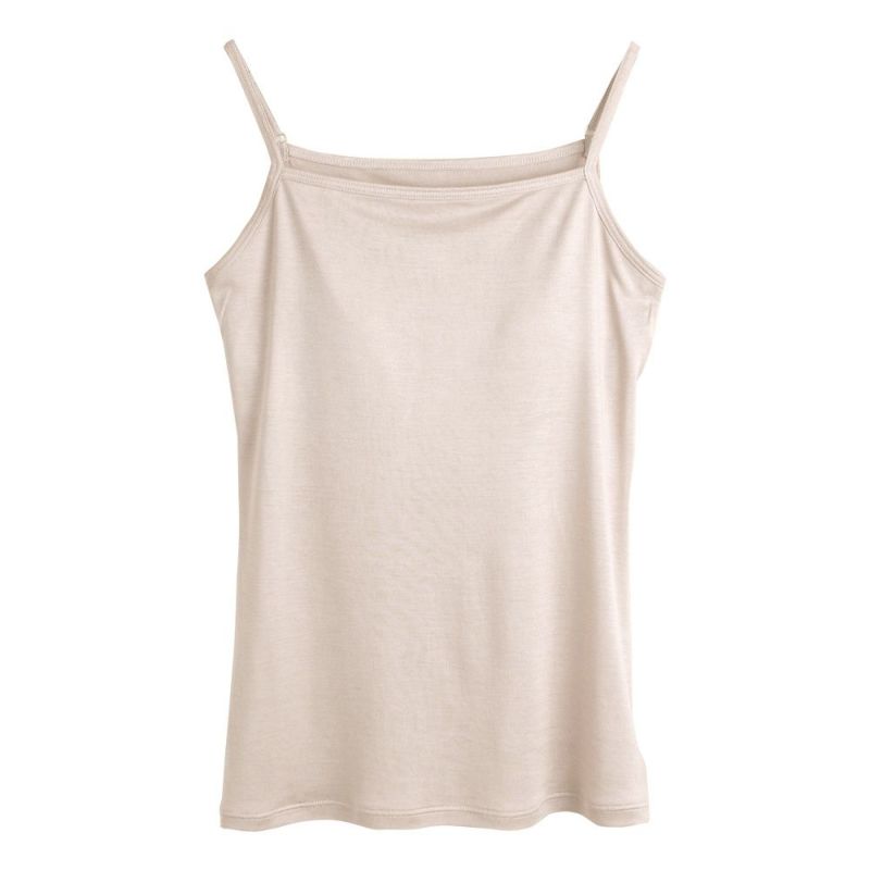 シルク100% カップ付き ハイバック キャミソール 日本製 ゆるラク