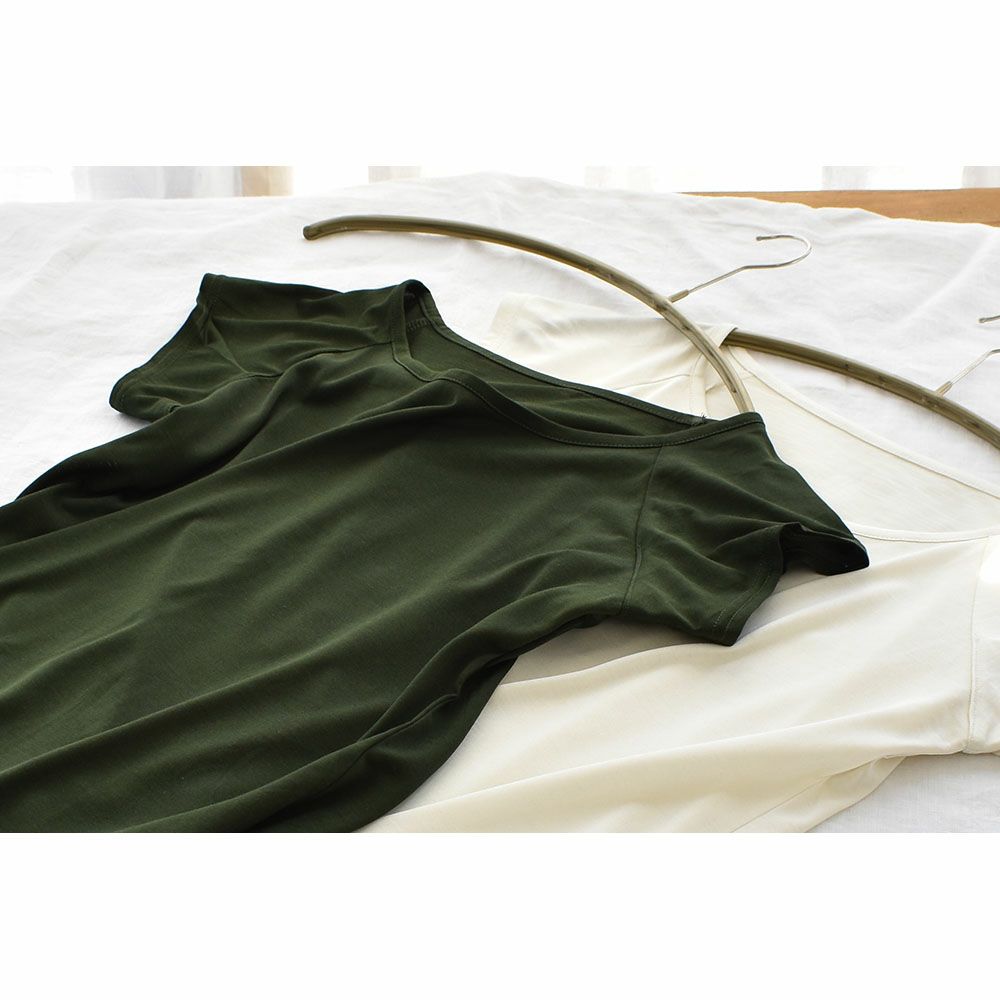 シルク100％ ジャージー 汗取りインナー フレンチ袖 日本製 襟ぐり小さめ