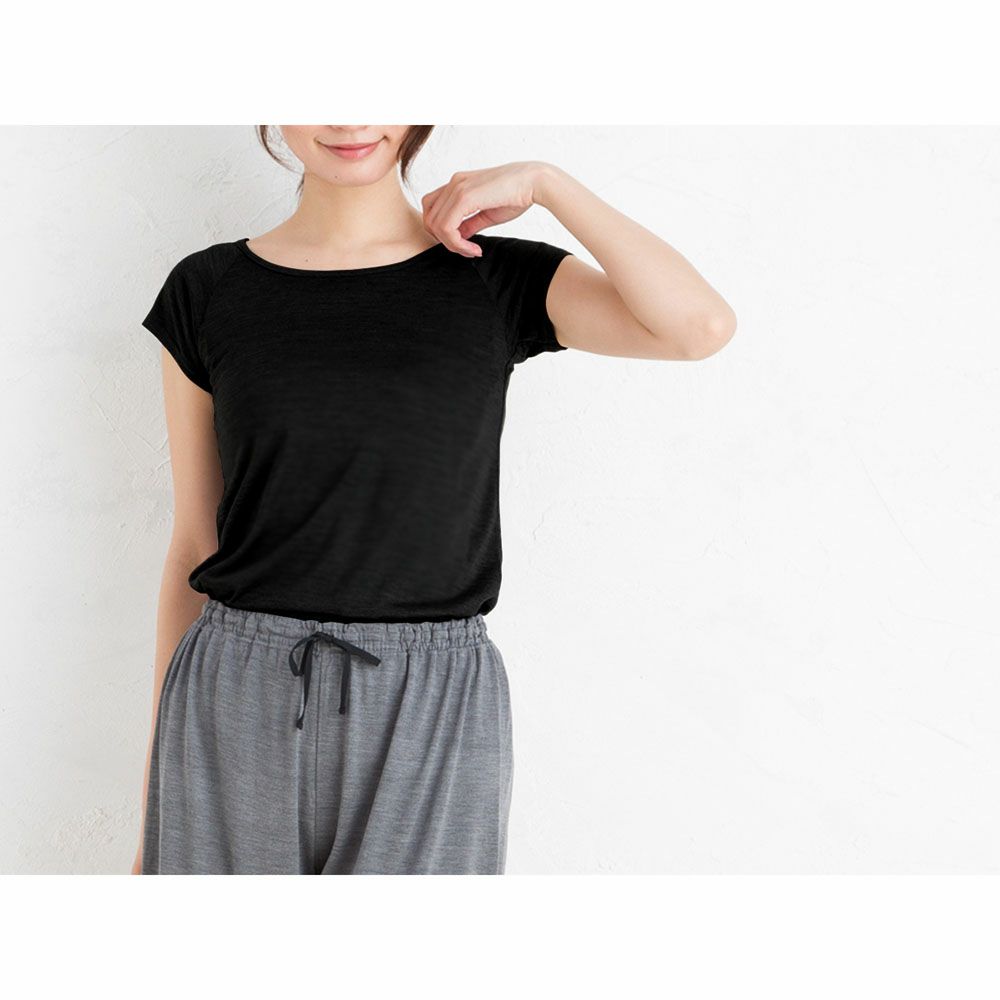 シルク100％ ジャージー 汗取りインナー フレンチ袖 日本製 襟ぐり小さめ