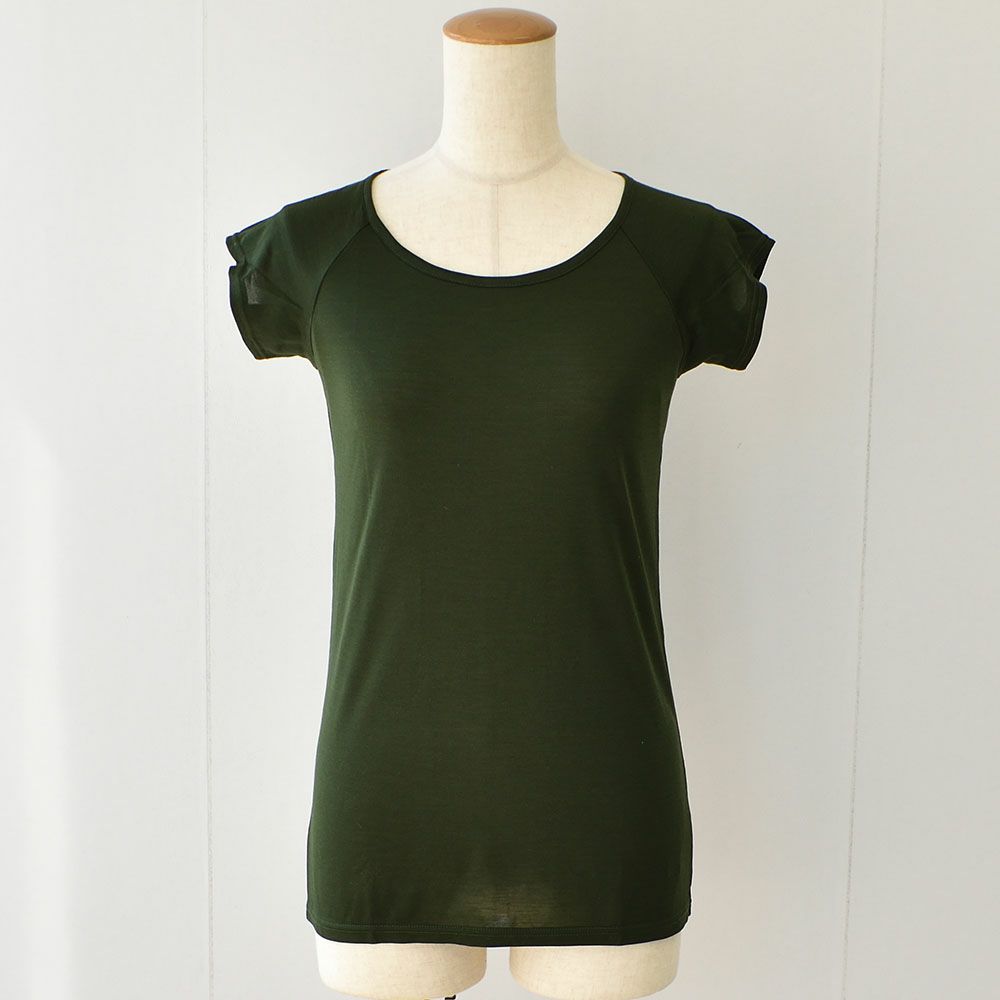 シルク100％ ジャージー 汗取りインナー フレンチ袖 日本製 襟ぐり小さめ