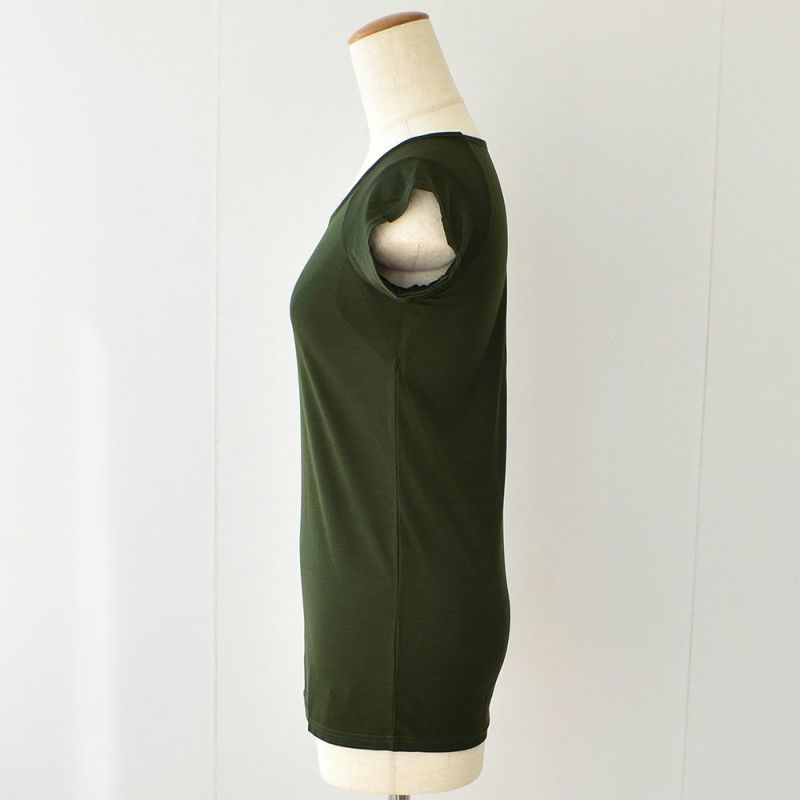 シルク100％ ジャージー 汗取りインナー フレンチ袖 日本製 襟ぐり小さめ