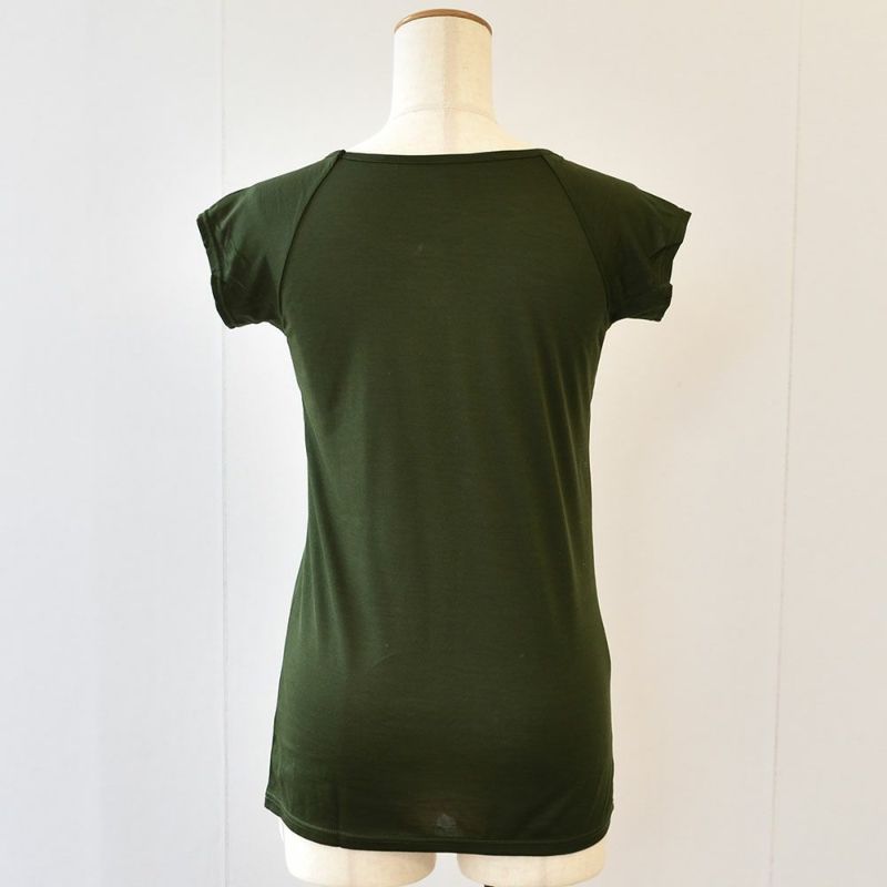 シルク100％ ジャージー 汗取りインナー フレンチ袖 日本製 襟ぐり小さめ