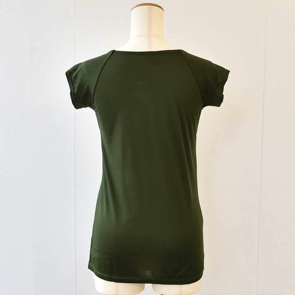 シルク100％ ジャージー 汗取りインナー フレンチ袖 日本製 襟ぐり小さめ