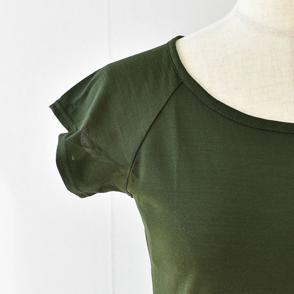 シルク100％ ジャージー 汗取りインナー フレンチ袖 日本製 襟ぐり小さめ