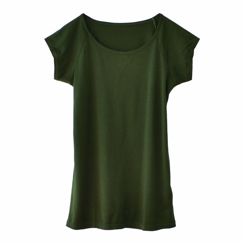 シルク100％ ジャージー 汗取りインナー フレンチ袖 日本製 襟ぐり小さめ